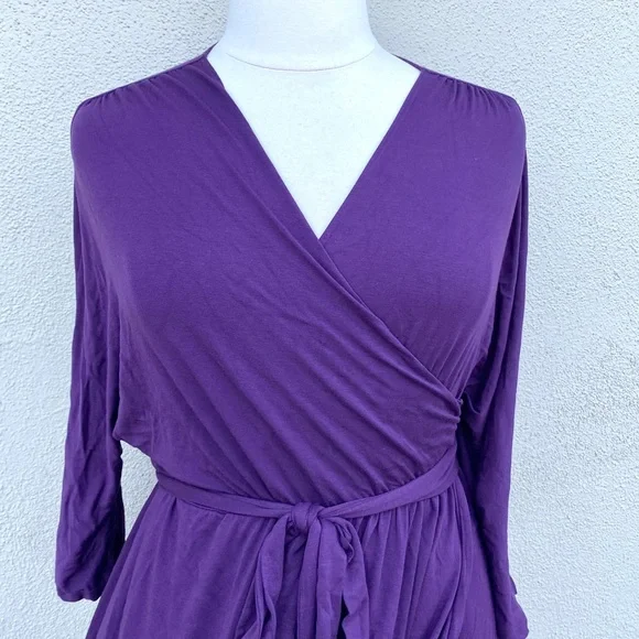 KIYONNA velvet wrap dress maxi stretch floor length tall plus size gown 1X long - Picture 2 of 13